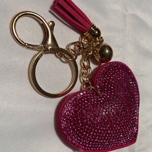 Red Heart Purse Charm with Tassel